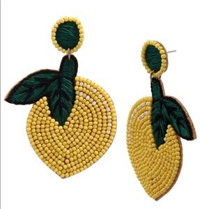 Beaded Lemon Betsey Johnson Earrings